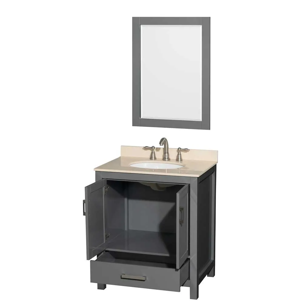 Sheffield 30 Inch Single Bathroom Vanity in Dark Gray