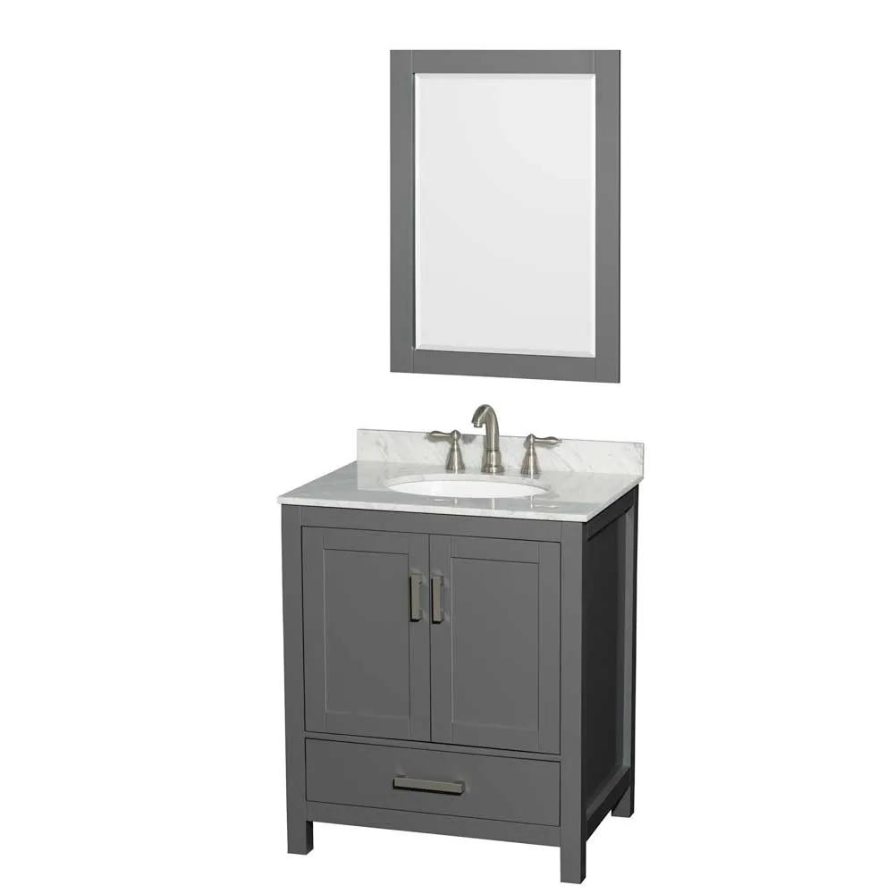 Sheffield 30 Inch Single Bathroom Vanity in Dark Gray