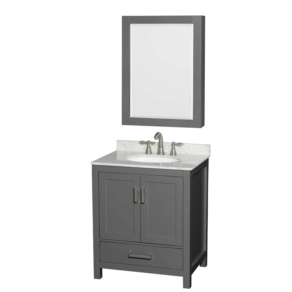 Sheffield 30 Inch Single Bathroom Vanity in Dark Gray