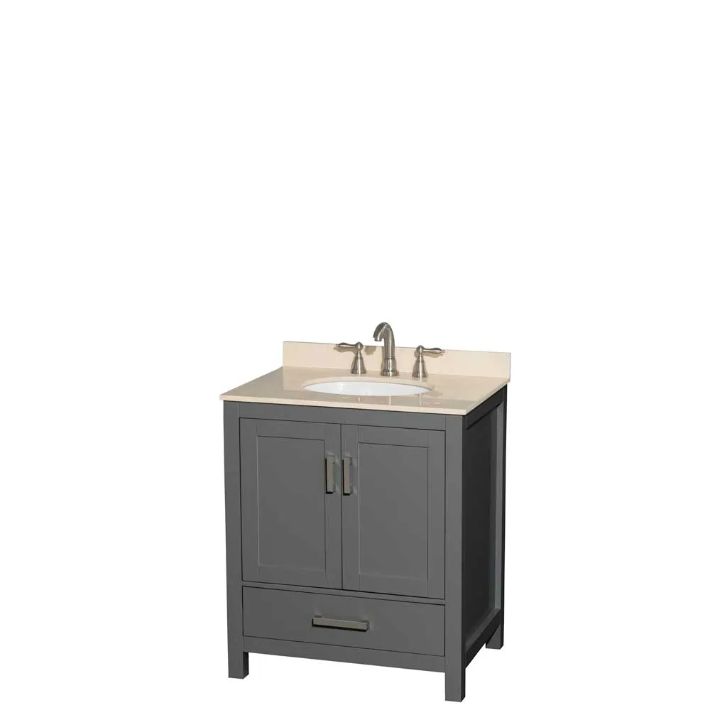 Sheffield 30 Inch Single Bathroom Vanity in Dark Gray
