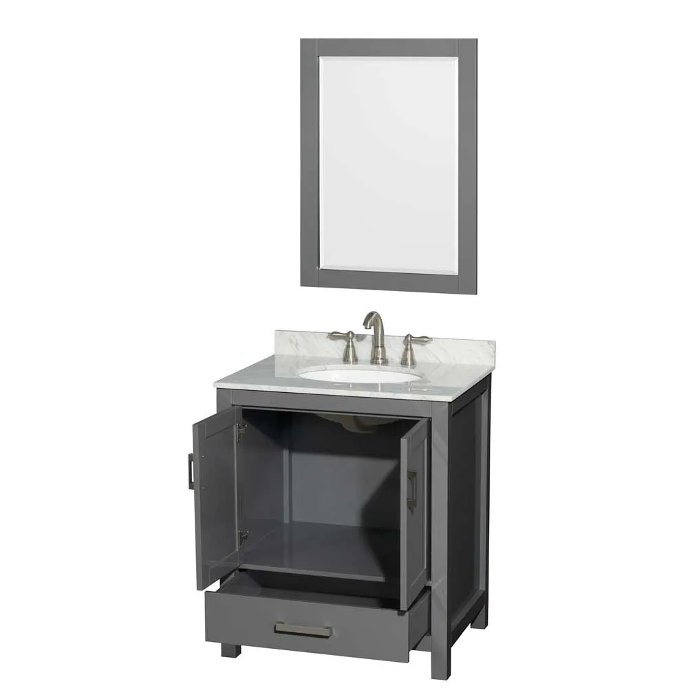 Sheffield 30 Inch Single Bathroom Vanity in Dark Gray