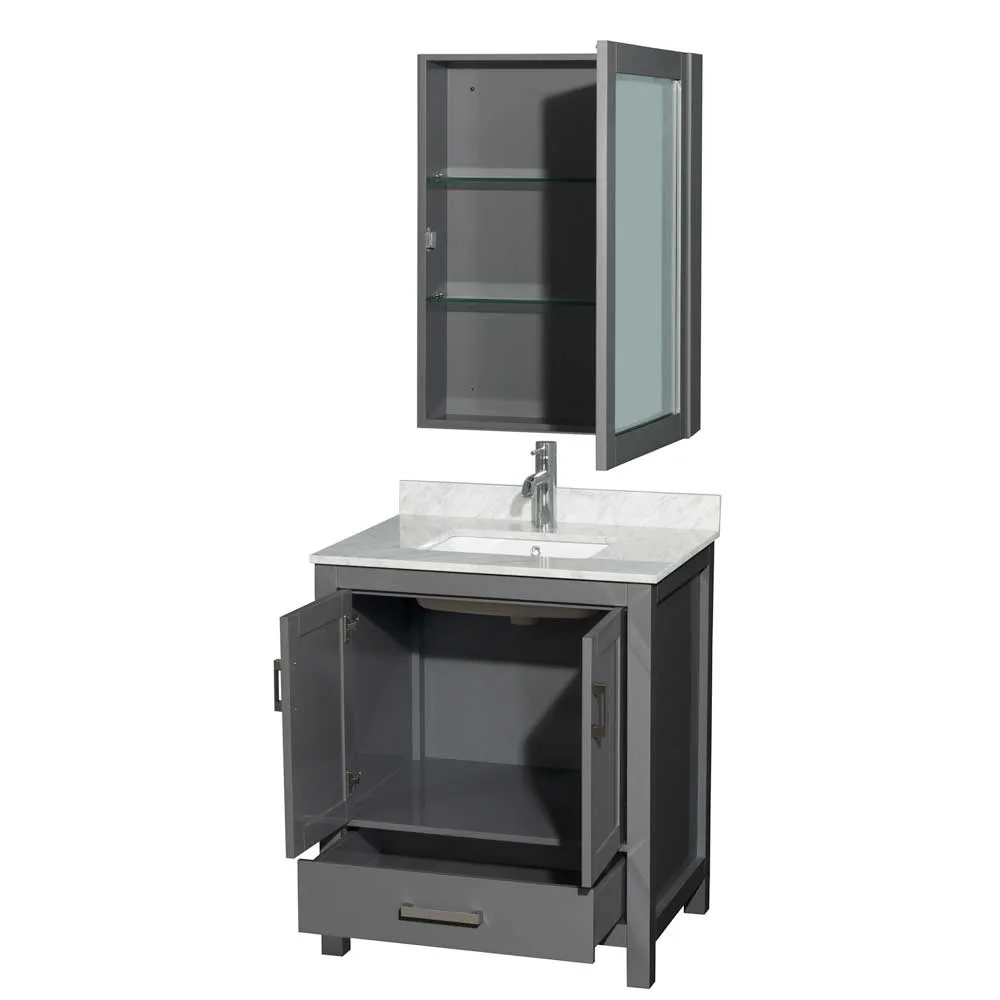Sheffield 30 Inch Single Bathroom Vanity in Dark Gray