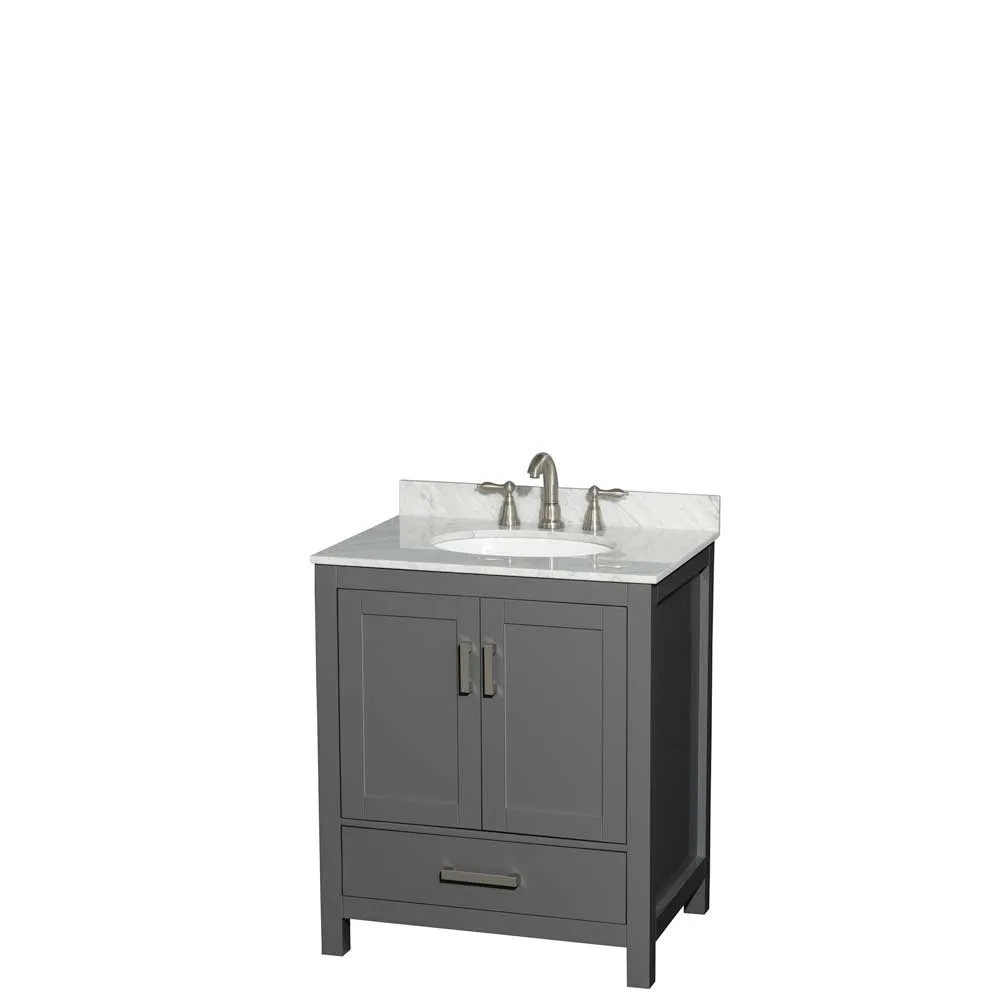 Sheffield 30 Inch Single Bathroom Vanity in Dark Gray