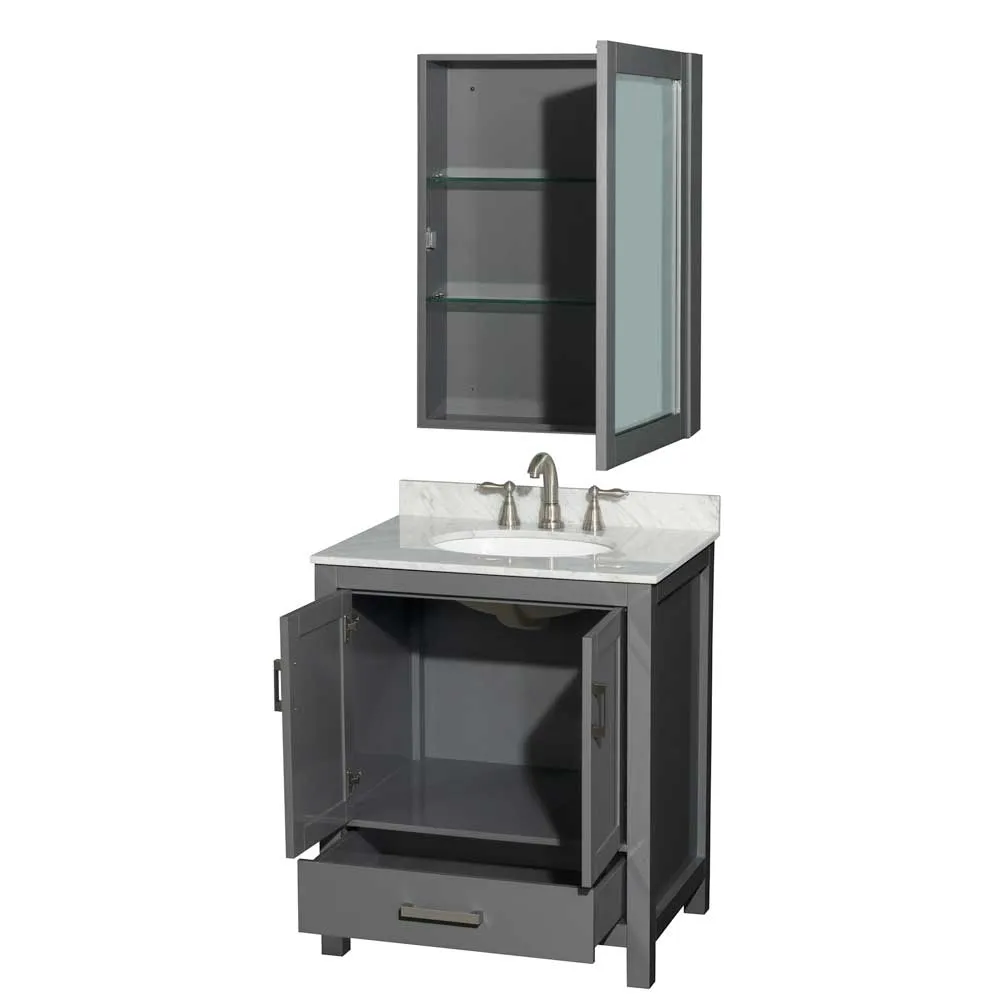 Sheffield 30 Inch Single Bathroom Vanity in Dark Gray