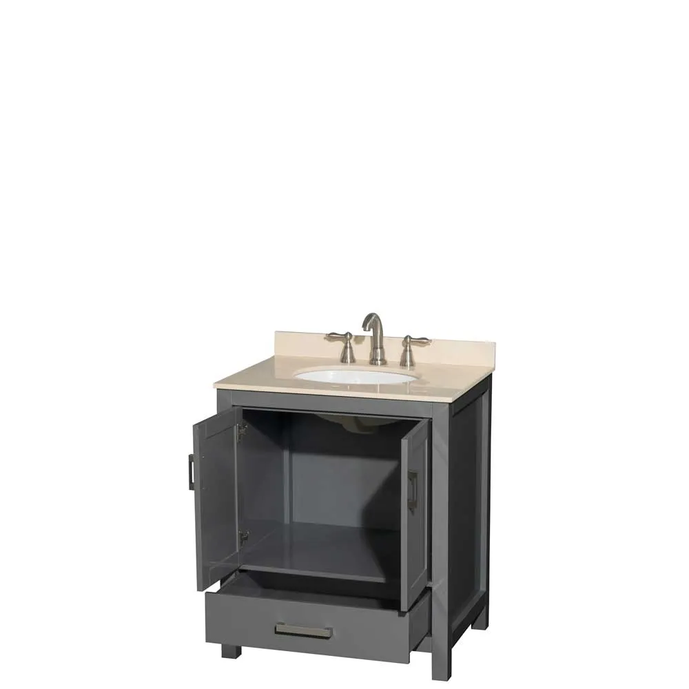 Sheffield 30 Inch Single Bathroom Vanity in Dark Gray