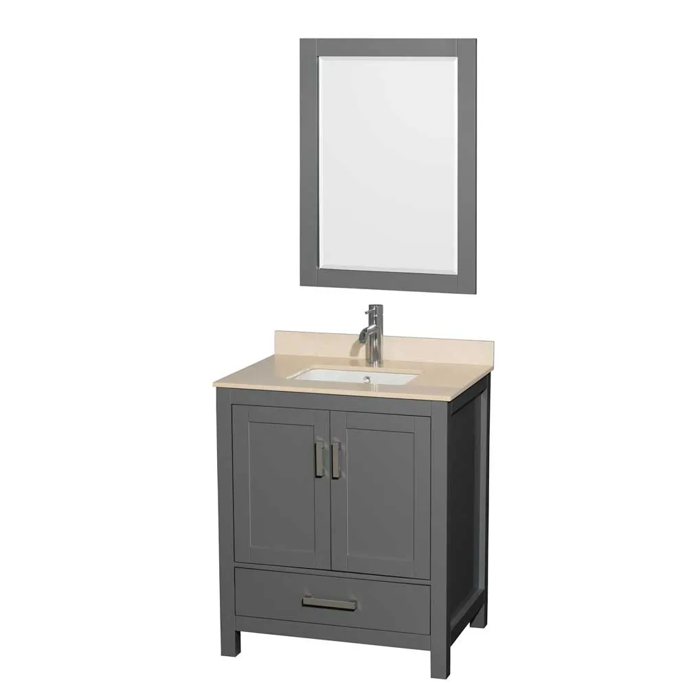 Sheffield 30 Inch Single Bathroom Vanity in Dark Gray