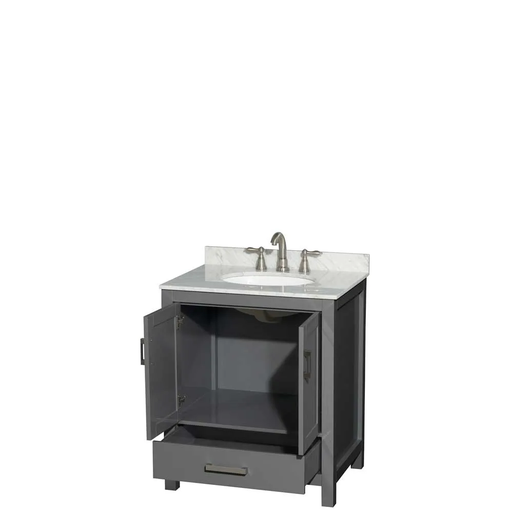 Sheffield 30 Inch Single Bathroom Vanity in Dark Gray