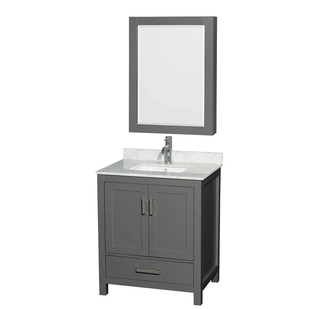 Sheffield 30 Inch Single Bathroom Vanity in Dark Gray