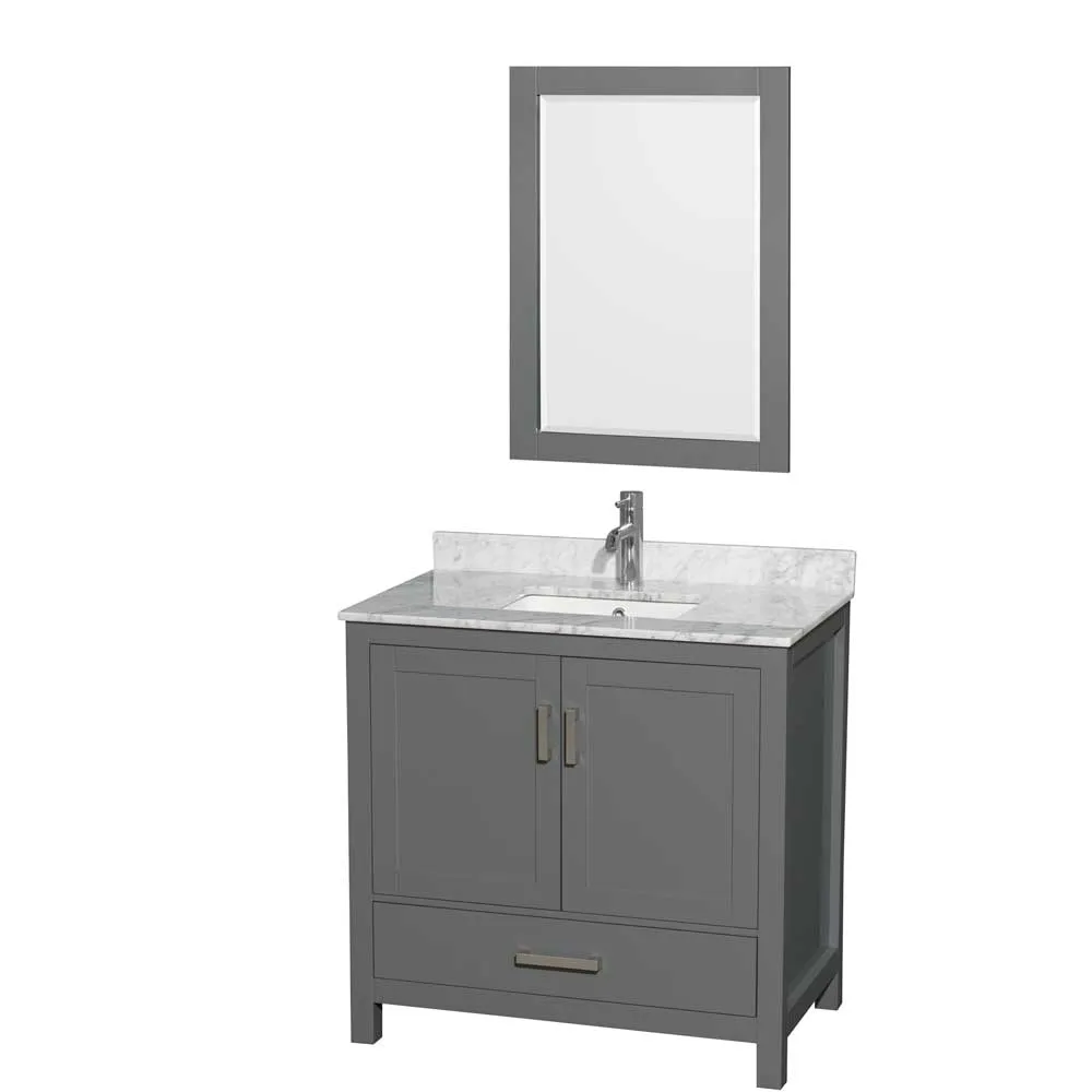 Sheffield 36 Inch Single Bathroom Vanity in Dark Gray