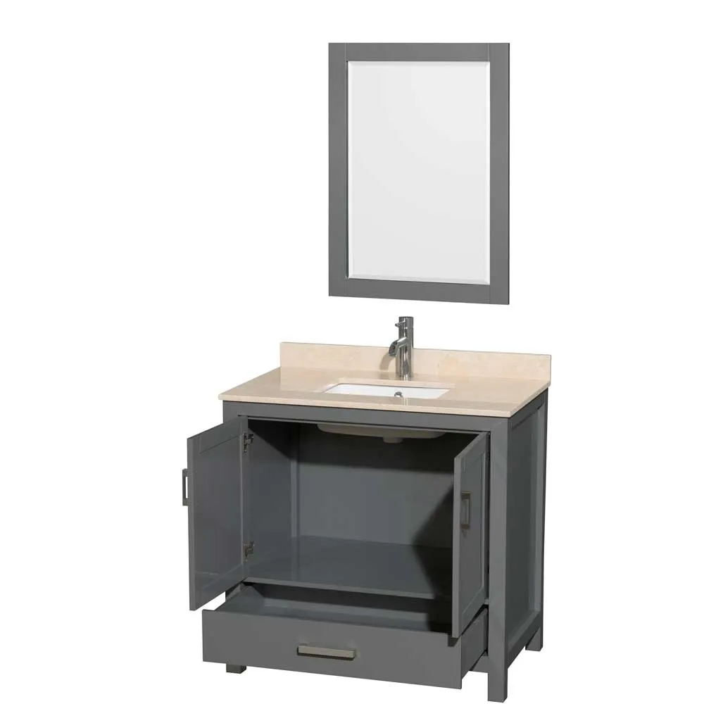 Sheffield 36 Inch Single Bathroom Vanity in Dark Gray
