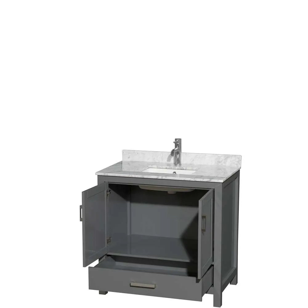 Sheffield 36 Inch Single Bathroom Vanity in Dark Gray