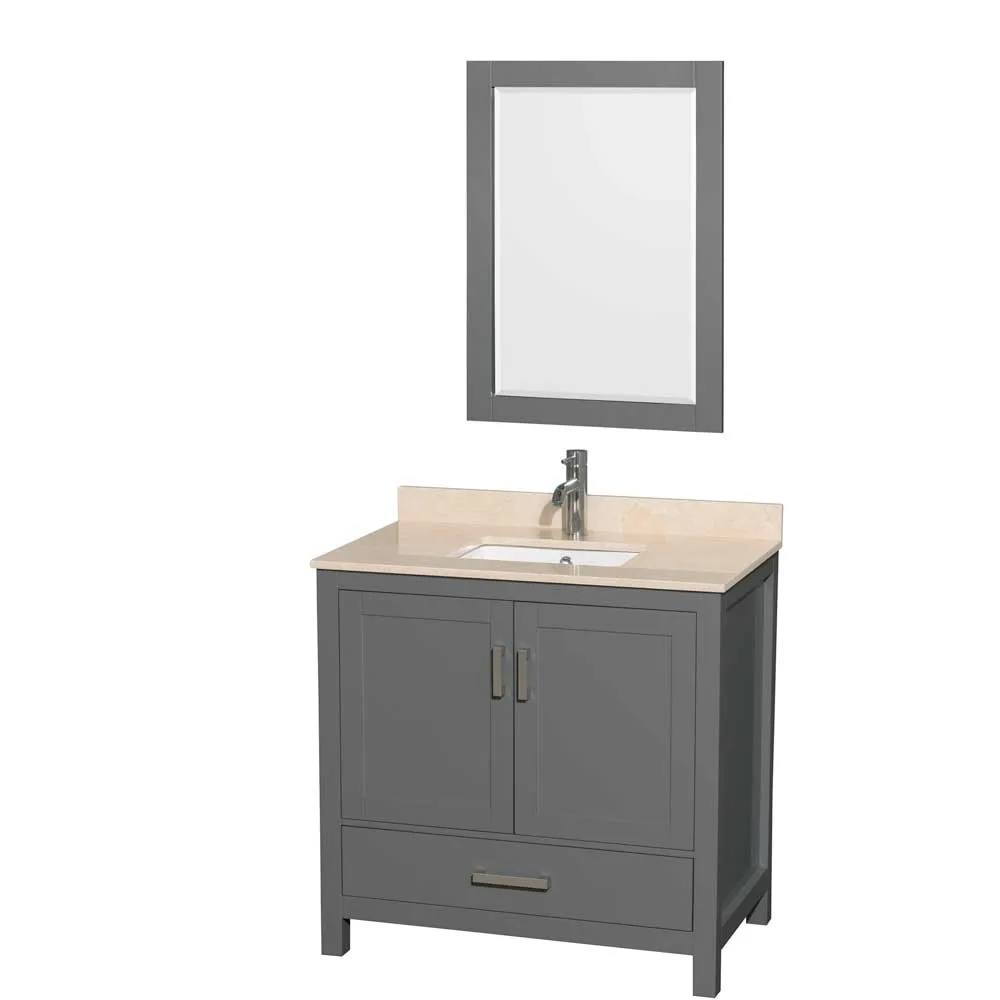Sheffield 36 Inch Single Bathroom Vanity in Dark Gray