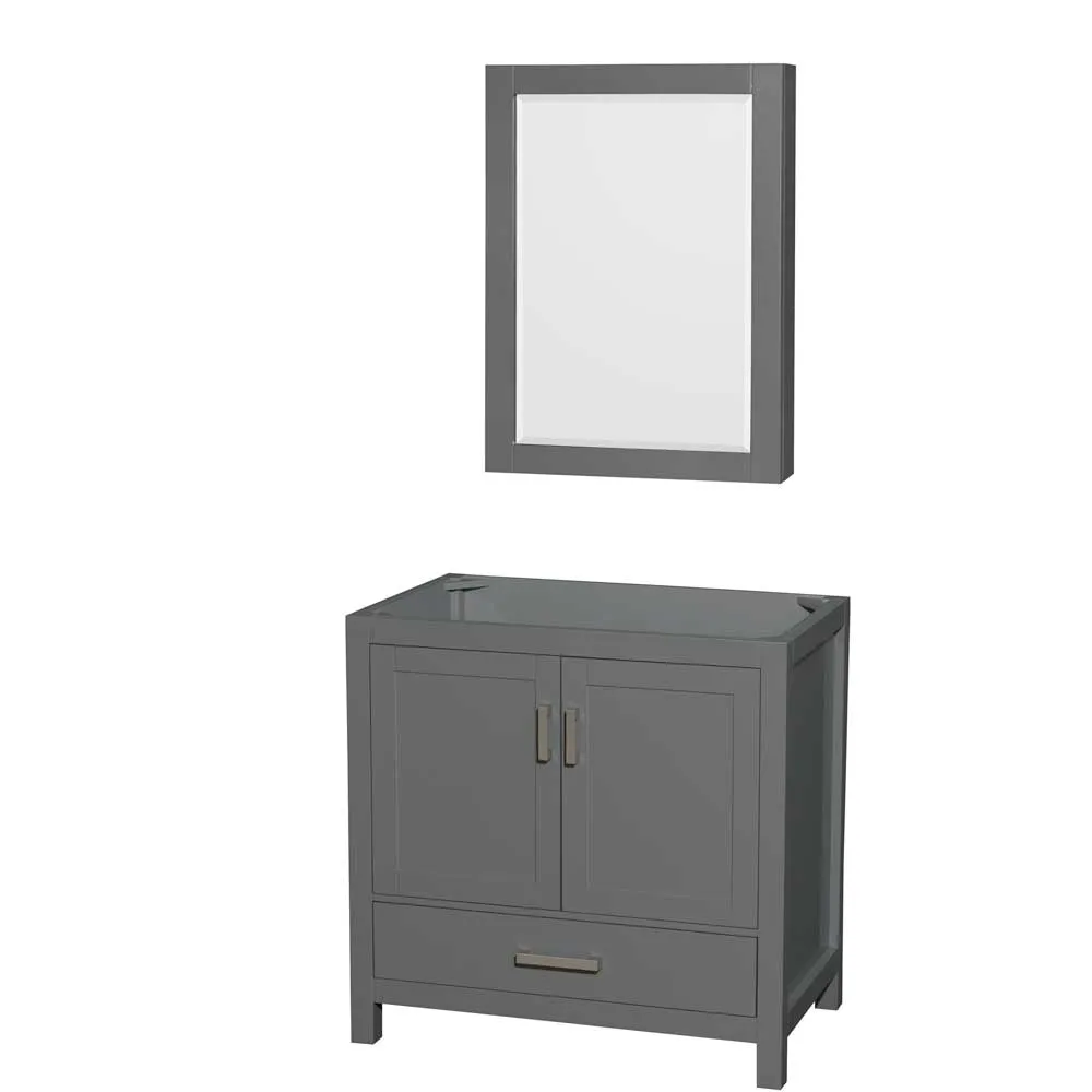 Sheffield 36 Inch Single Bathroom Vanity in Dark Gray