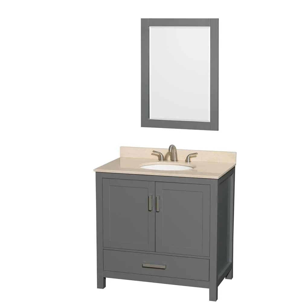 Sheffield 36 Inch Single Bathroom Vanity in Dark Gray