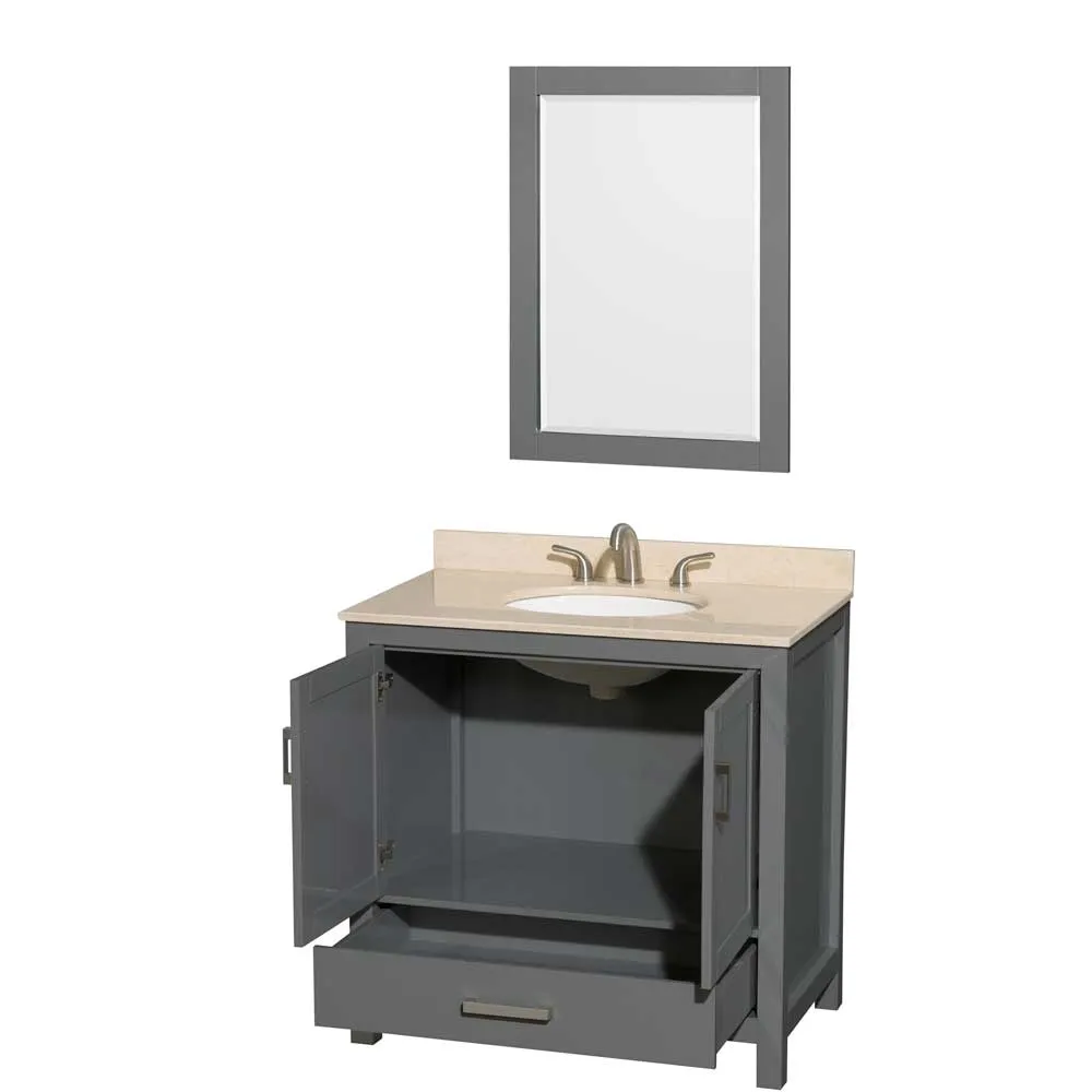 Sheffield 36 Inch Single Bathroom Vanity in Dark Gray