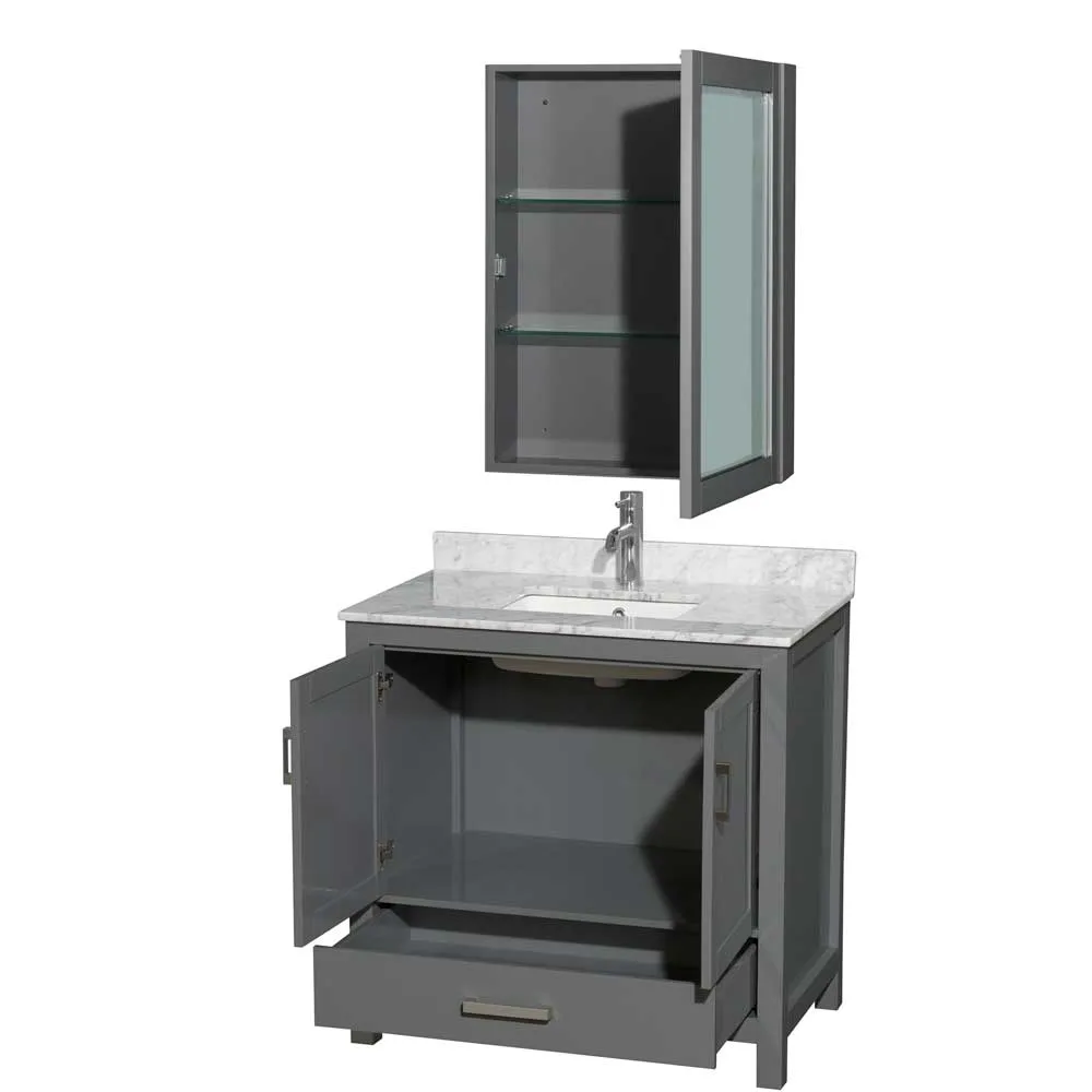 Sheffield 36 Inch Single Bathroom Vanity in Dark Gray