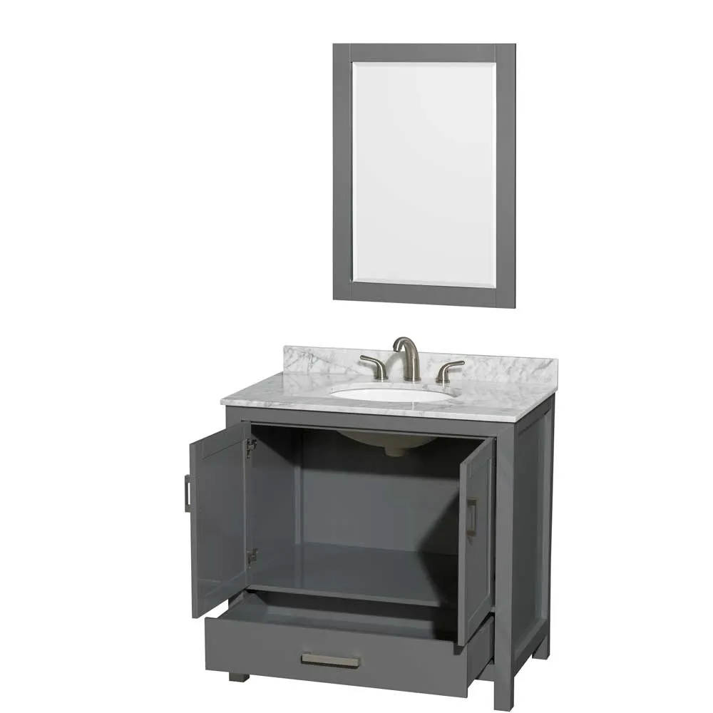Sheffield 36 Inch Single Bathroom Vanity in Dark Gray