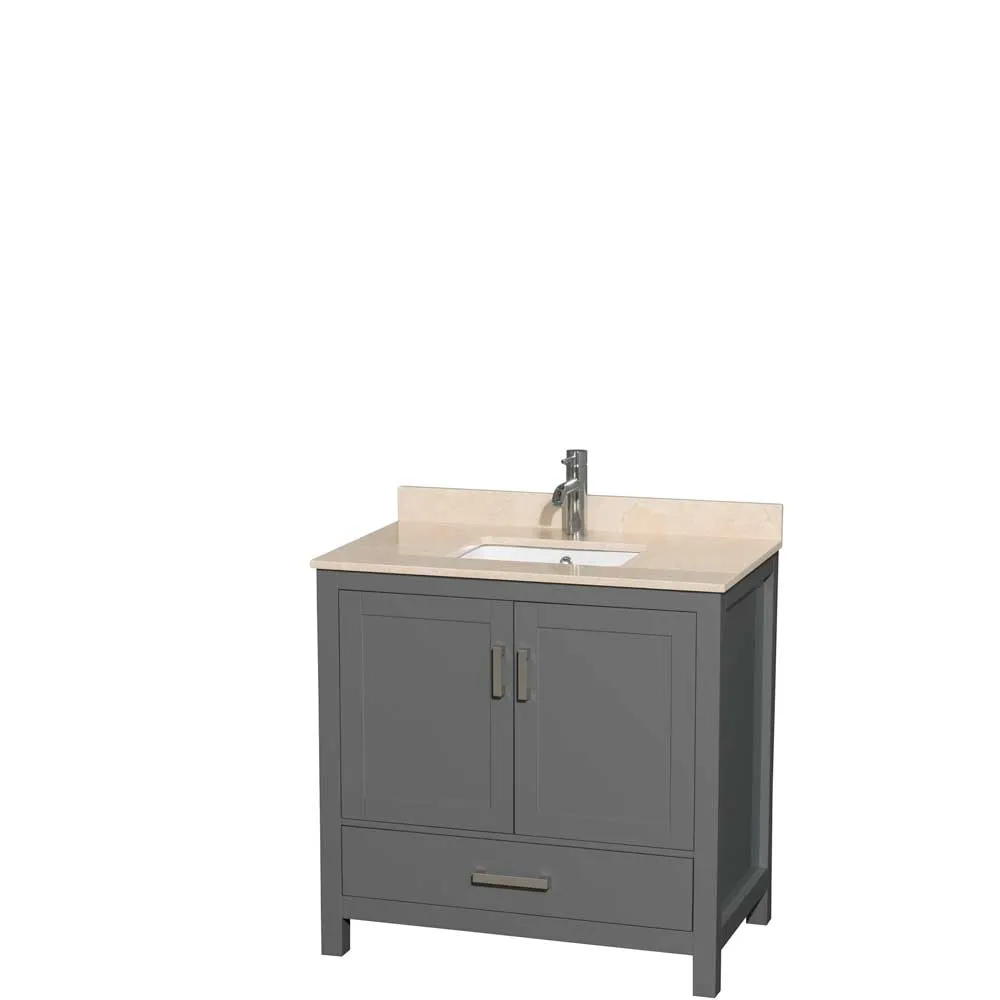 Sheffield 36 Inch Single Bathroom Vanity in Dark Gray