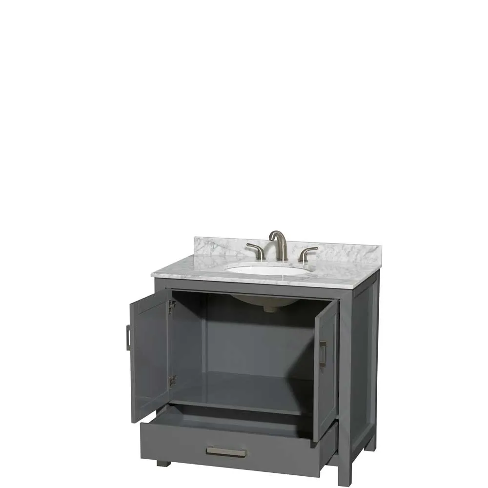 Sheffield 36 Inch Single Bathroom Vanity in Dark Gray