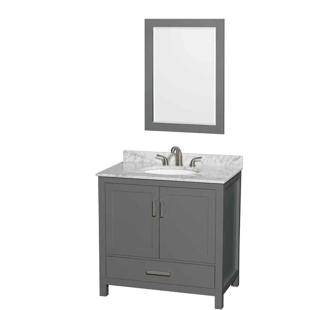 Sheffield 36 Inch Single Bathroom Vanity in Dark Gray
