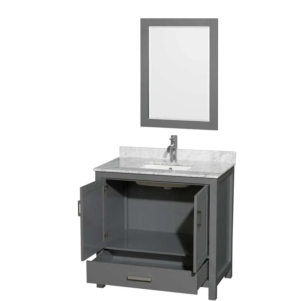 Sheffield 36 Inch Single Bathroom Vanity in Dark Gray