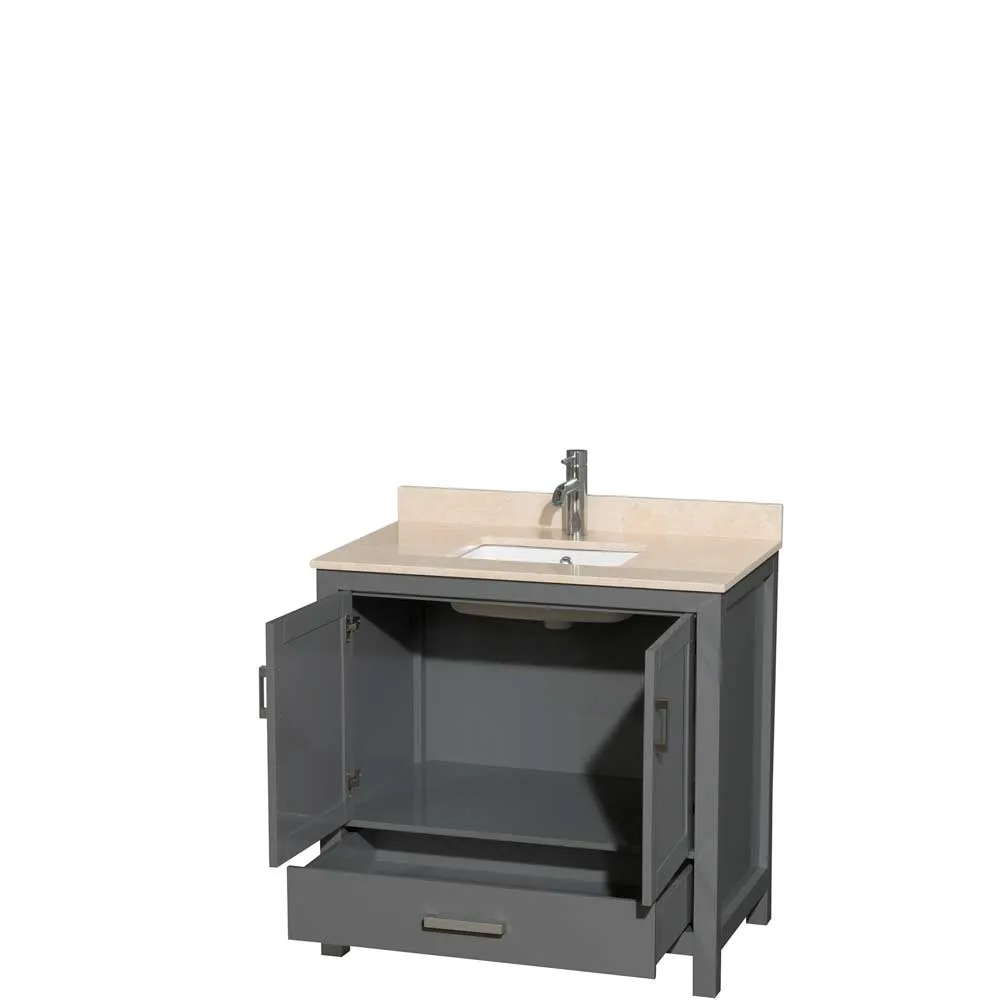 Sheffield 36 Inch Single Bathroom Vanity in Dark Gray