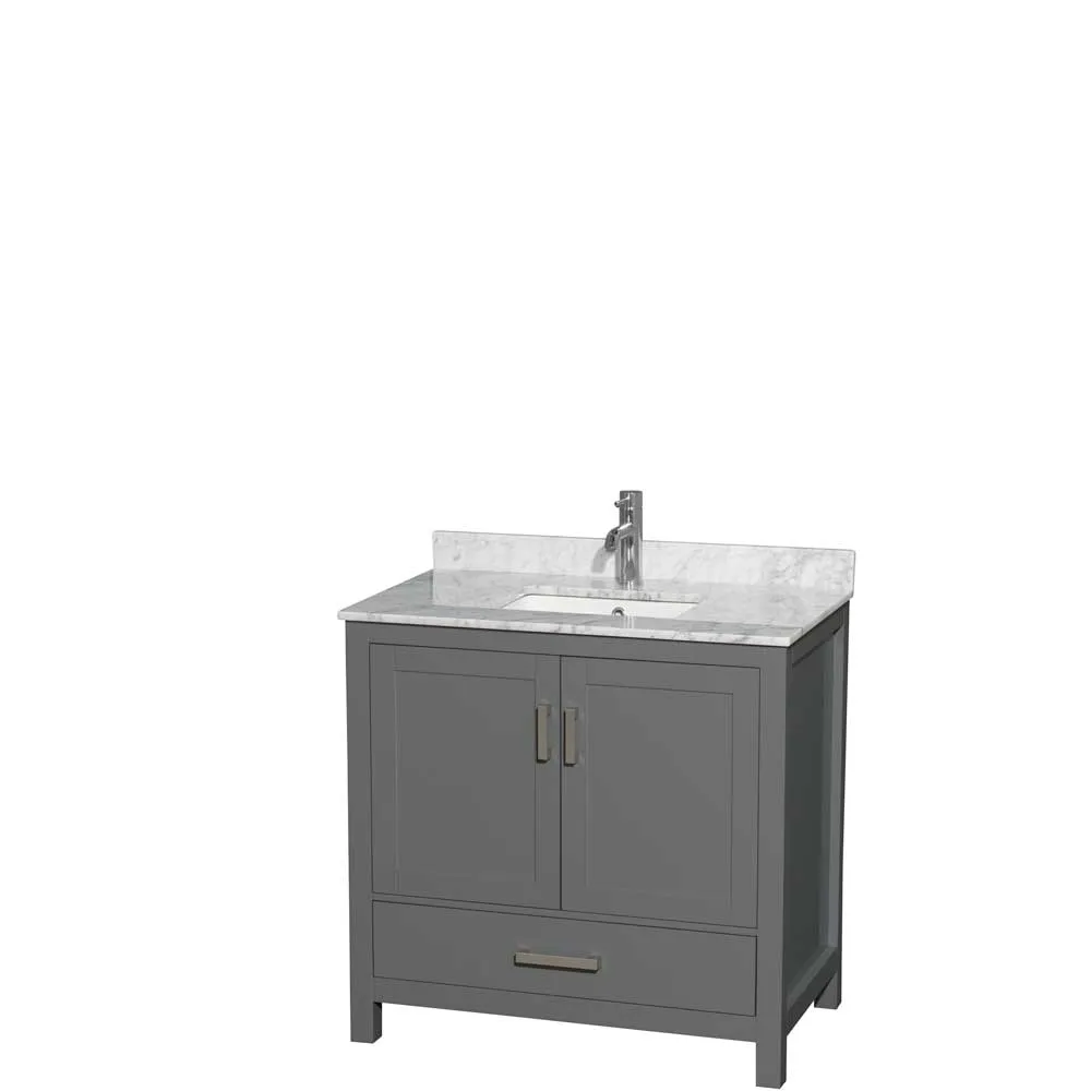 Sheffield 36 Inch Single Bathroom Vanity in Dark Gray