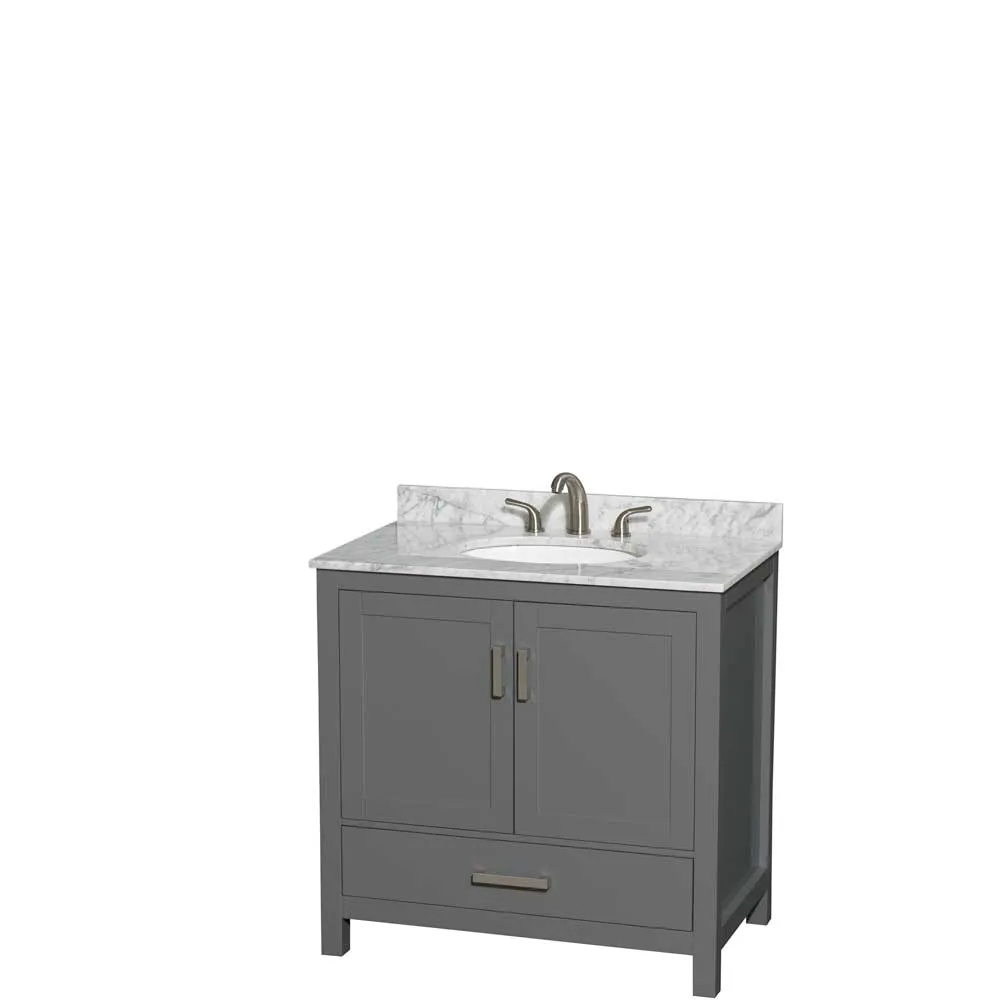 Sheffield 36 Inch Single Bathroom Vanity in Dark Gray