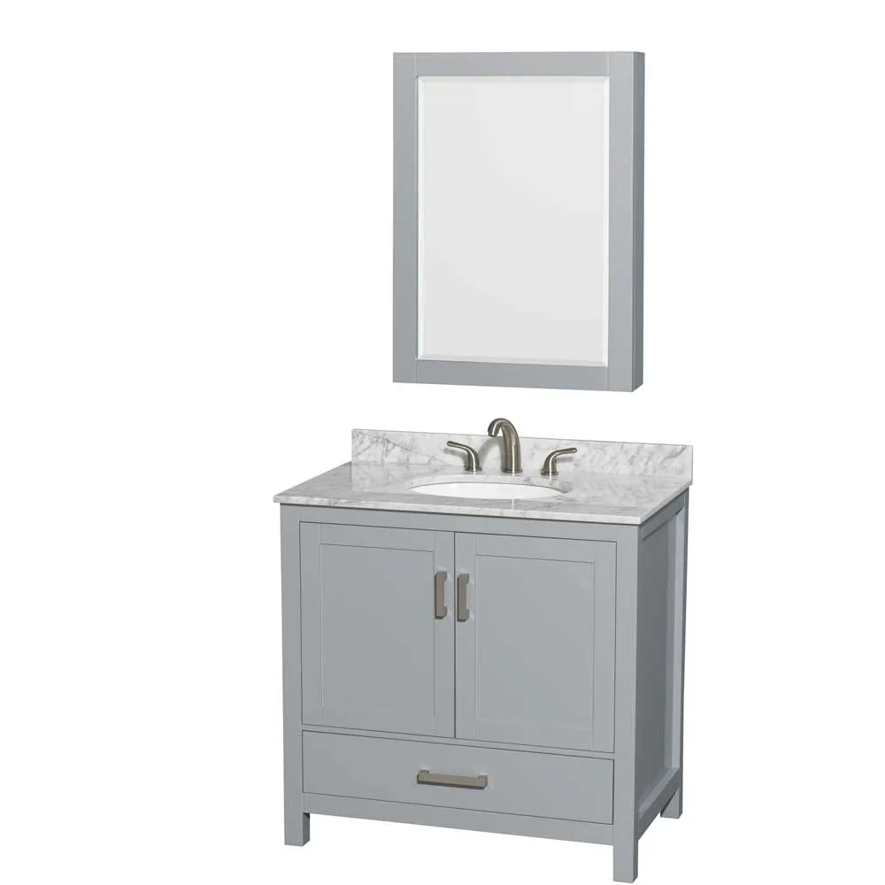 Sheffield 36 Inch Single Bathroom Vanity in Gray
