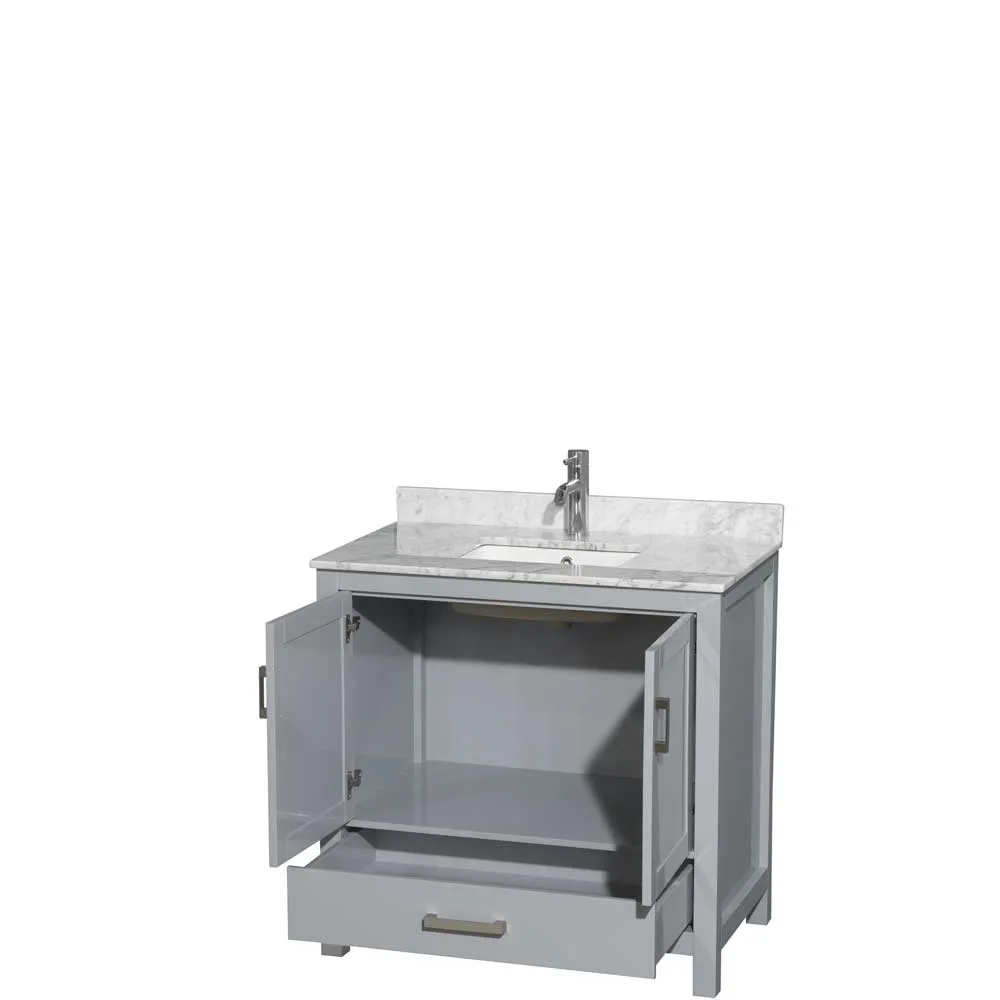 Sheffield 36 Inch Single Bathroom Vanity in Gray