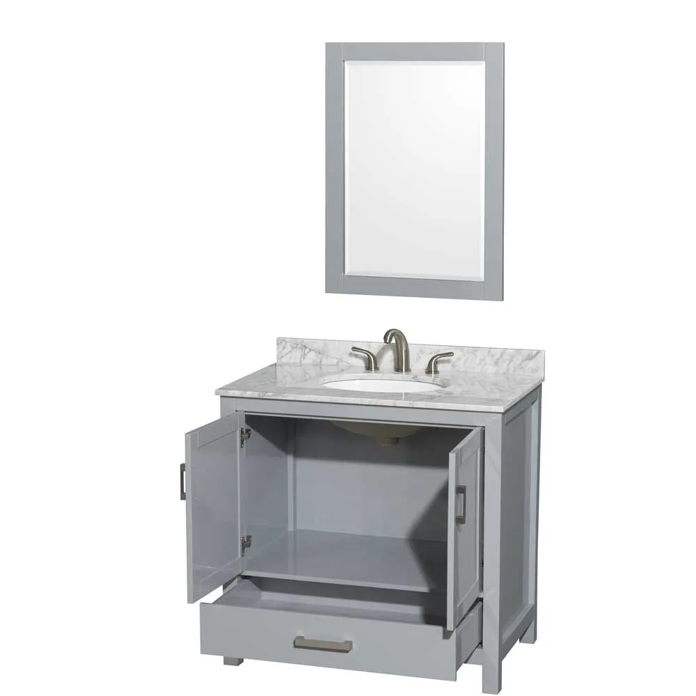 Sheffield 36 Inch Single Bathroom Vanity in Gray
