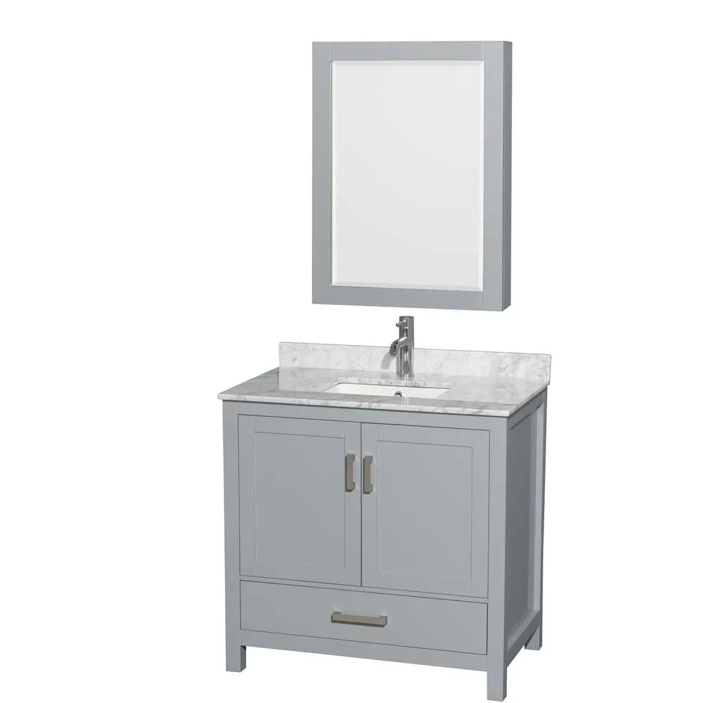 Sheffield 36 Inch Single Bathroom Vanity in Gray