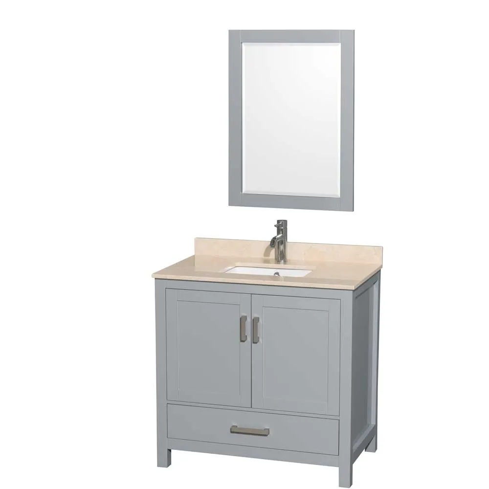 Sheffield 36 Inch Single Bathroom Vanity in Gray