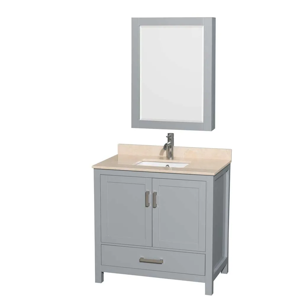 Sheffield 36 Inch Single Bathroom Vanity in Gray