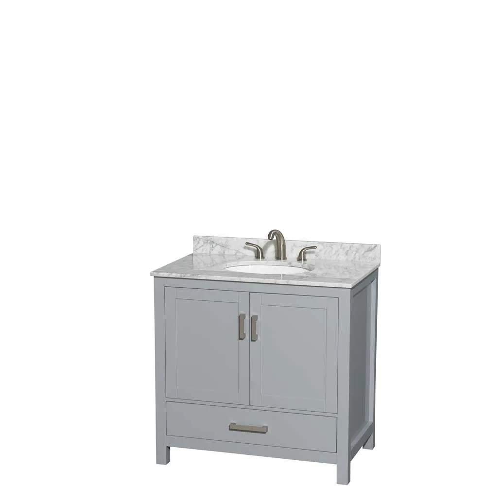 Sheffield 36 Inch Single Bathroom Vanity in Gray