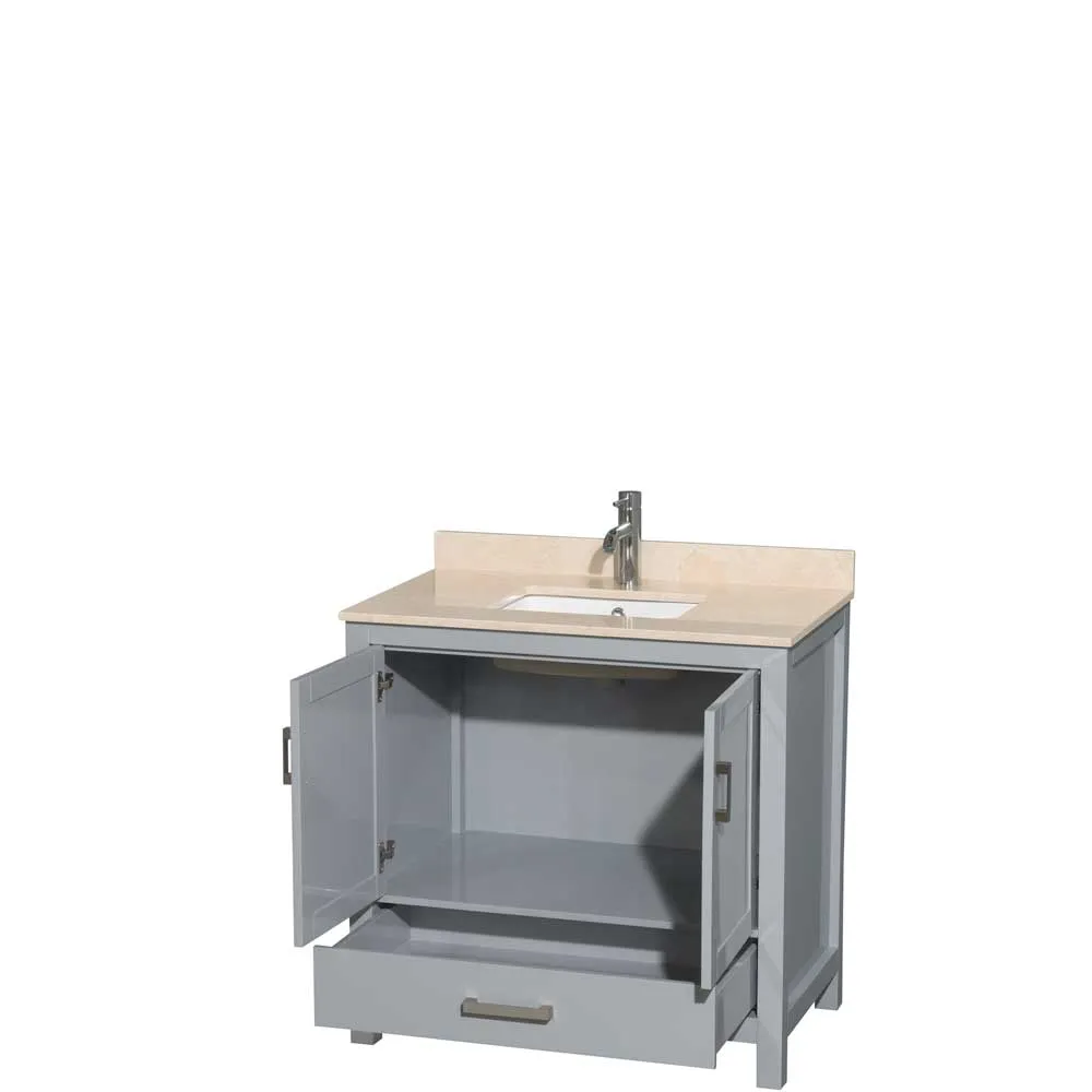 Sheffield 36 Inch Single Bathroom Vanity in Gray