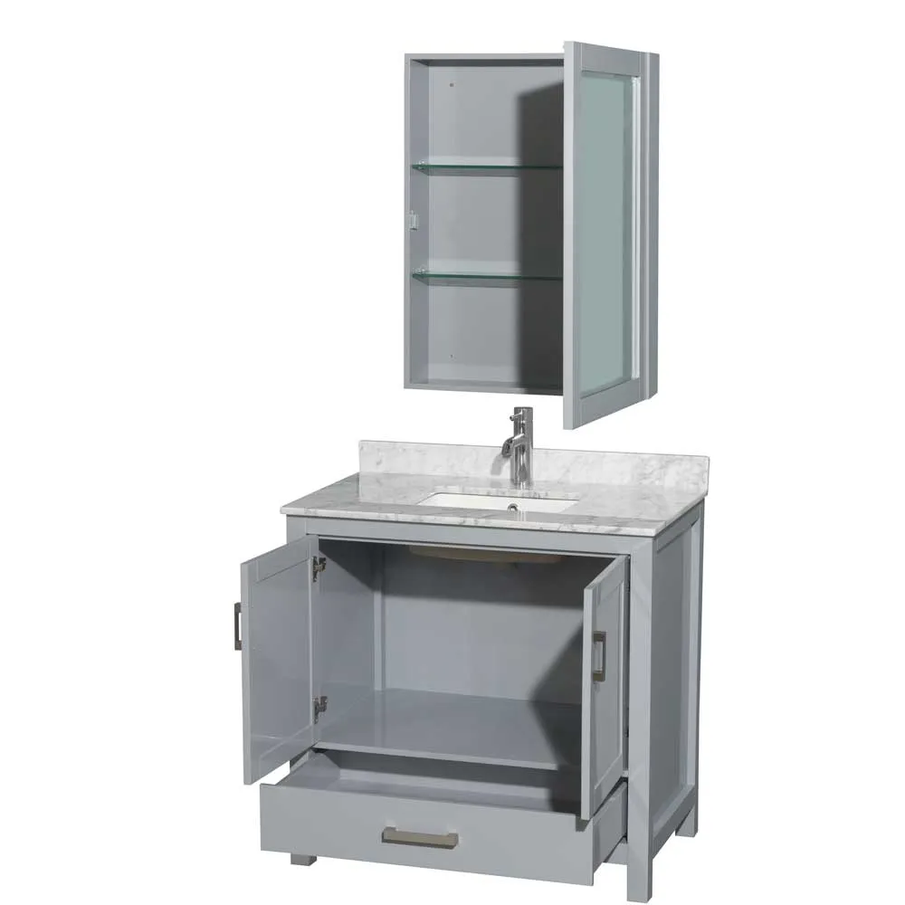 Sheffield 36 Inch Single Bathroom Vanity in Gray