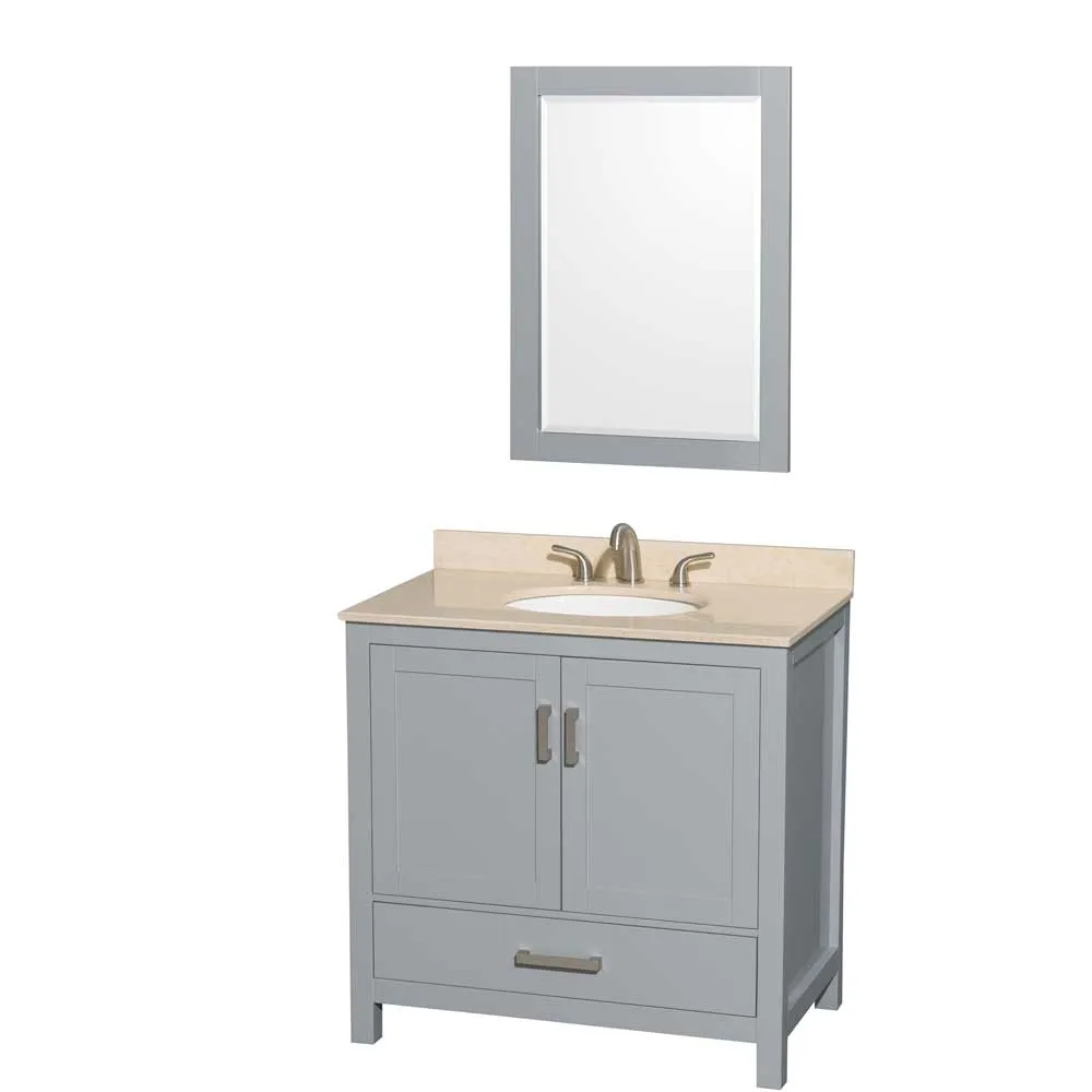 Sheffield 36 Inch Single Bathroom Vanity in Gray