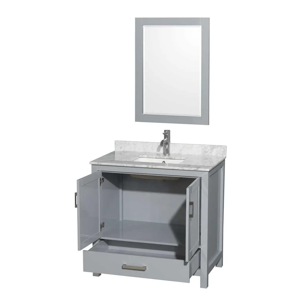 Sheffield 36 Inch Single Bathroom Vanity in Gray