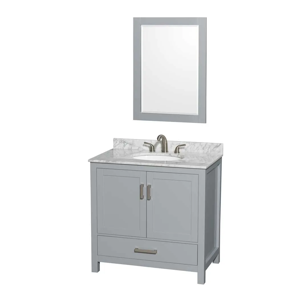 Sheffield 36 Inch Single Bathroom Vanity in Gray