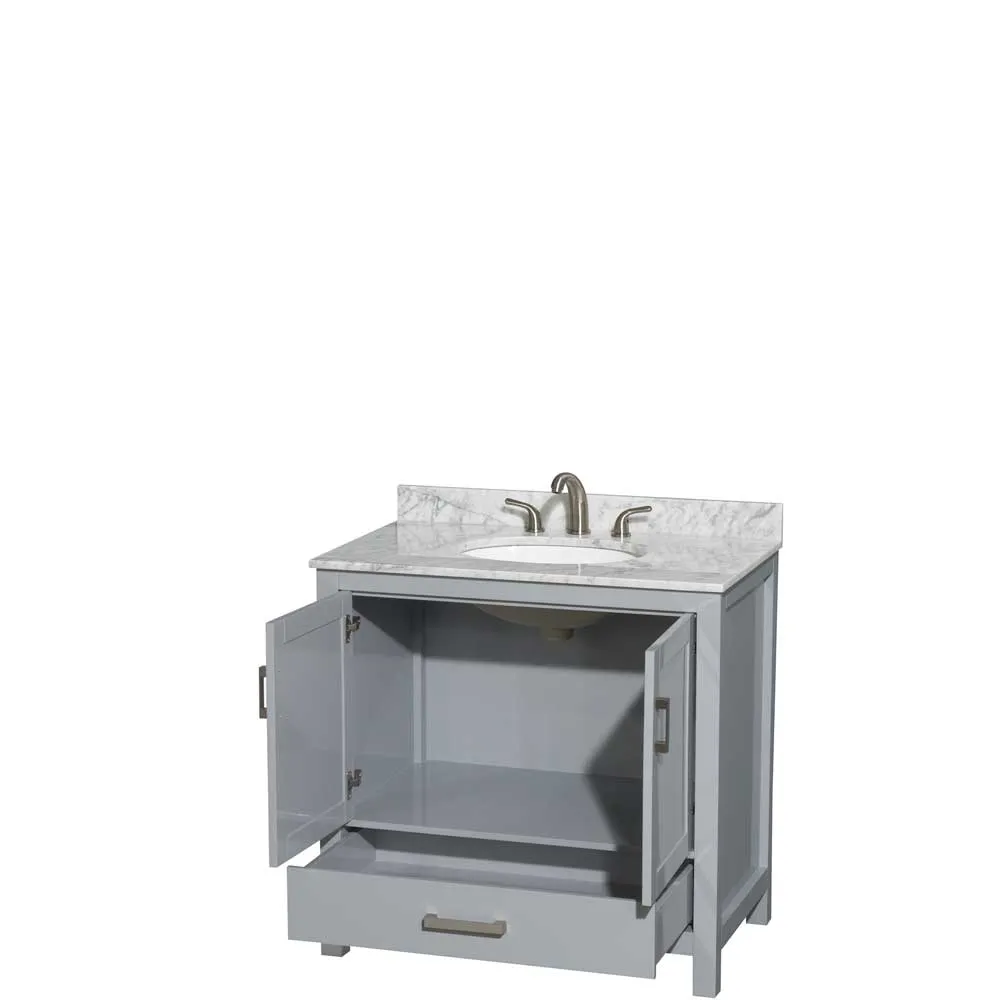 Sheffield 36 Inch Single Bathroom Vanity in Gray