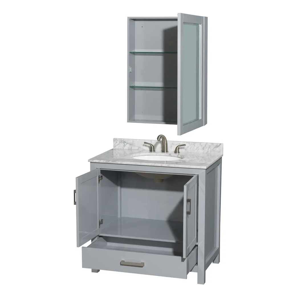 Sheffield 36 Inch Single Bathroom Vanity in Gray
