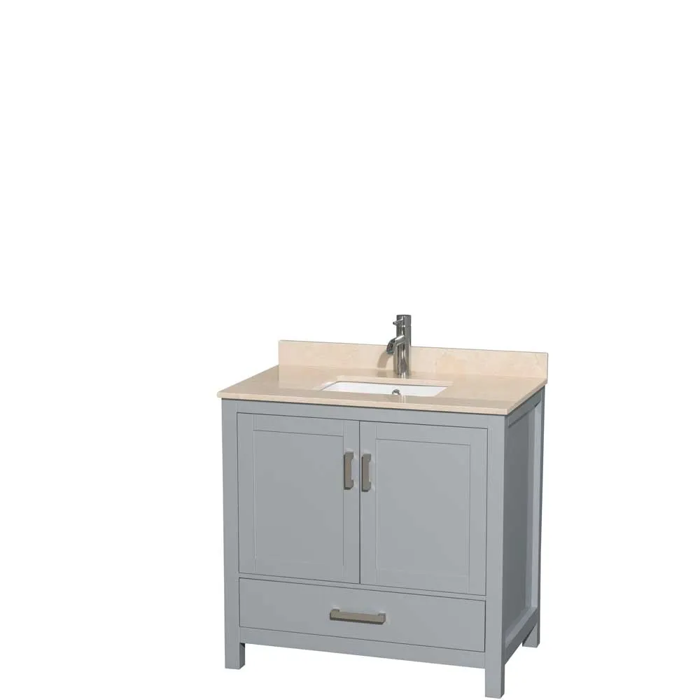 Sheffield 36 Inch Single Bathroom Vanity in Gray