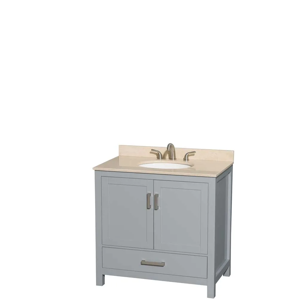 Sheffield 36 Inch Single Bathroom Vanity in Gray