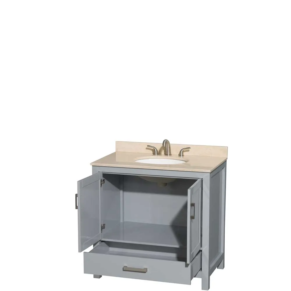 Sheffield 36 Inch Single Bathroom Vanity in Gray
