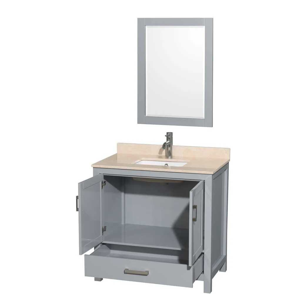 Sheffield 36 Inch Single Bathroom Vanity in Gray