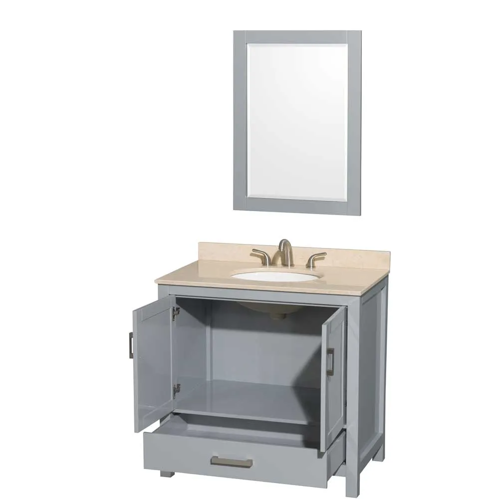 Sheffield 36 Inch Single Bathroom Vanity in Gray