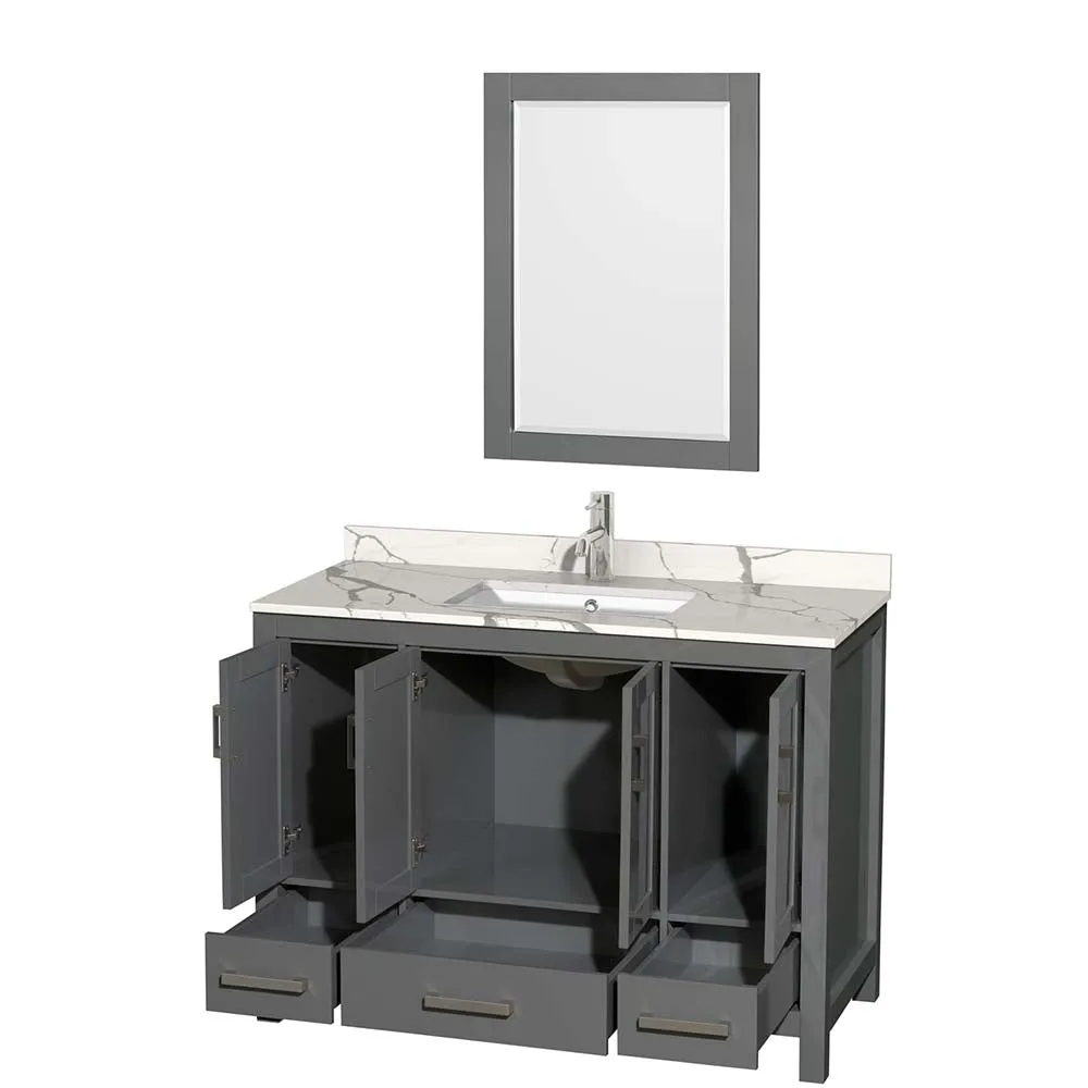 Sheffield 48 Inch Single Bathroom Vanity in Dark Gray