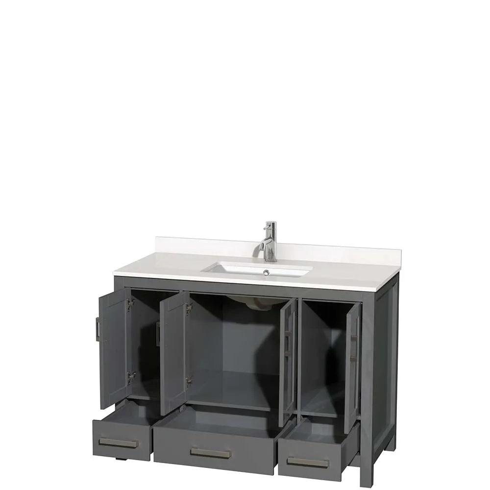 Sheffield 48 Inch Single Bathroom Vanity in Dark Gray