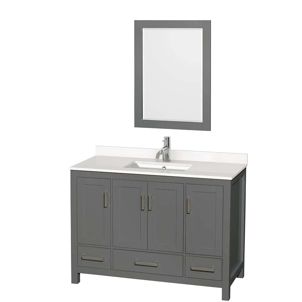 Sheffield 48 Inch Single Bathroom Vanity in Dark Gray